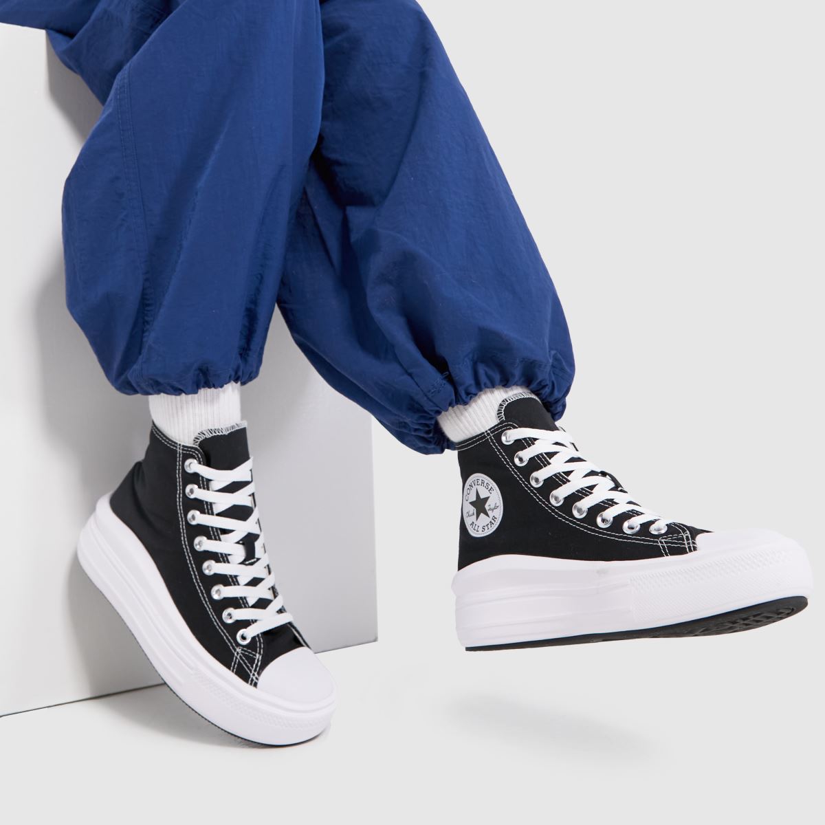 Converse  All Star Move Hi in Black & White Converse  All Star Move Hi in Black & White