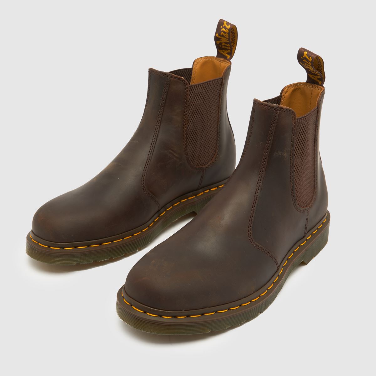 Dr Martens  2976 Yellow Stitch in Dark Brown Dr Martens  2976 Yellow Stitch in Dark Brown