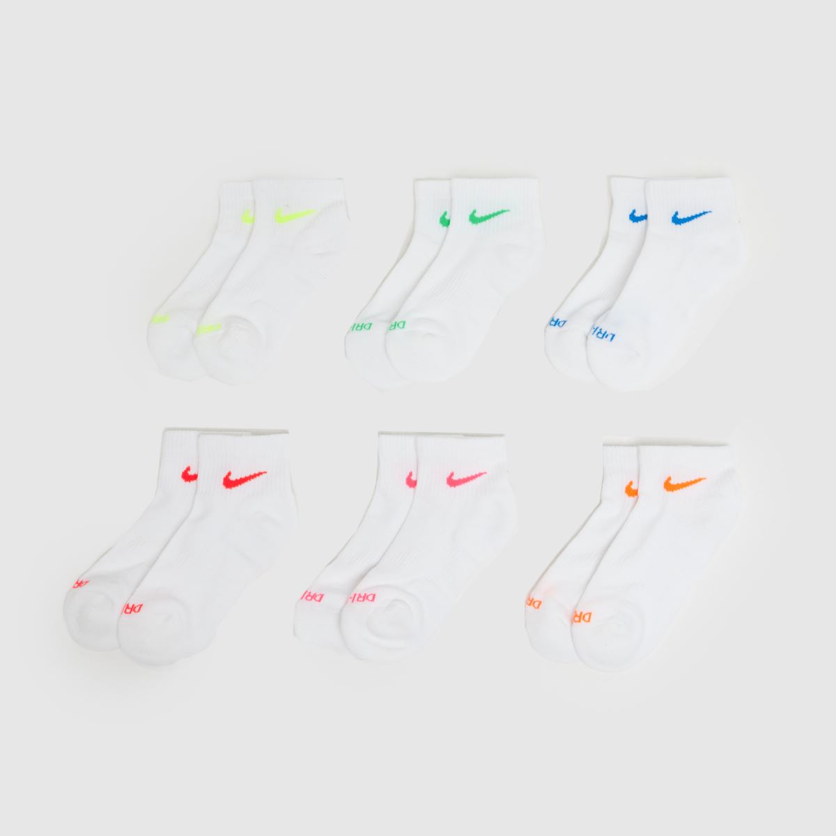 Nike  Kids Ankle Socks 6 Pack in Multi Nike  Kids Ankle Socks 6 Pack in Multi