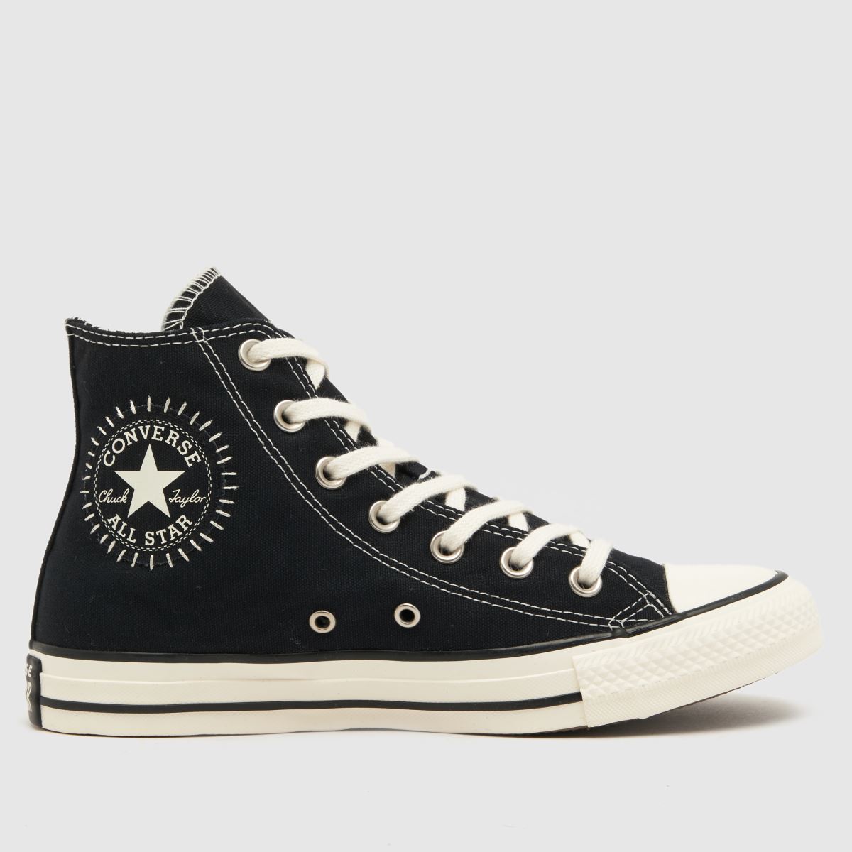 Converse  All Star Hi Bold Scene in White & Black Converse  All Star Hi Bold Scene in White & Black