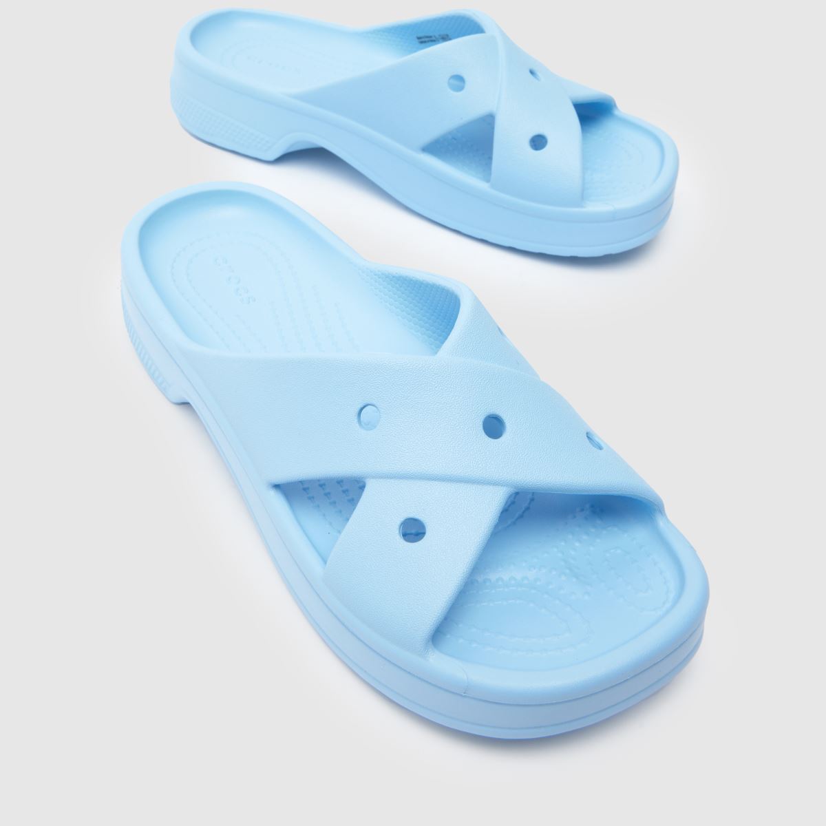 Crocs  Cross Strap Slide in Blue Crocs  Cross Strap Slide in Blue