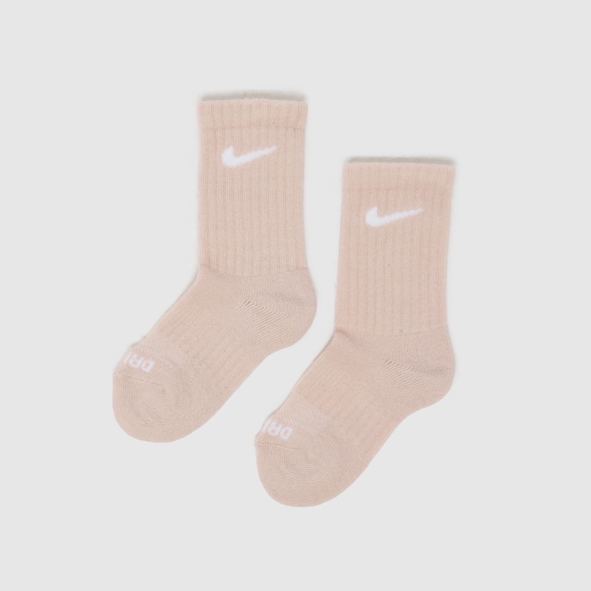 Nike  Kids Basic Crew Socks 6 Pack in Beige Multi Nike  Kids Basic Crew Socks 6 Pack in Beige Multi