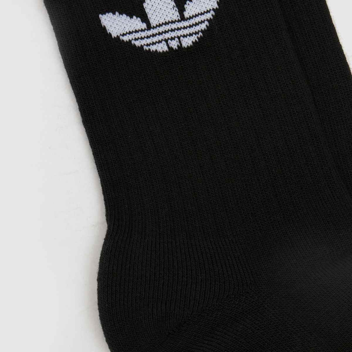 adidas  Kids Originals Crew Sock 3 Pk in Black & White adidas  Kids Originals Crew Sock 3 Pk in Black & White