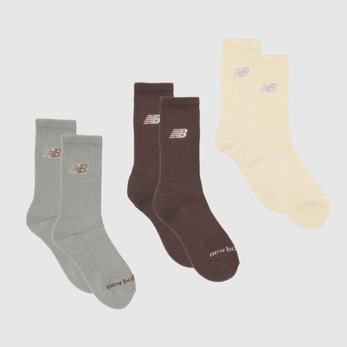 New Balance  Midcalf Logo Socks 3 Pack in Multi New Balance  Midcalf Logo Socks 3 Pack in Multi