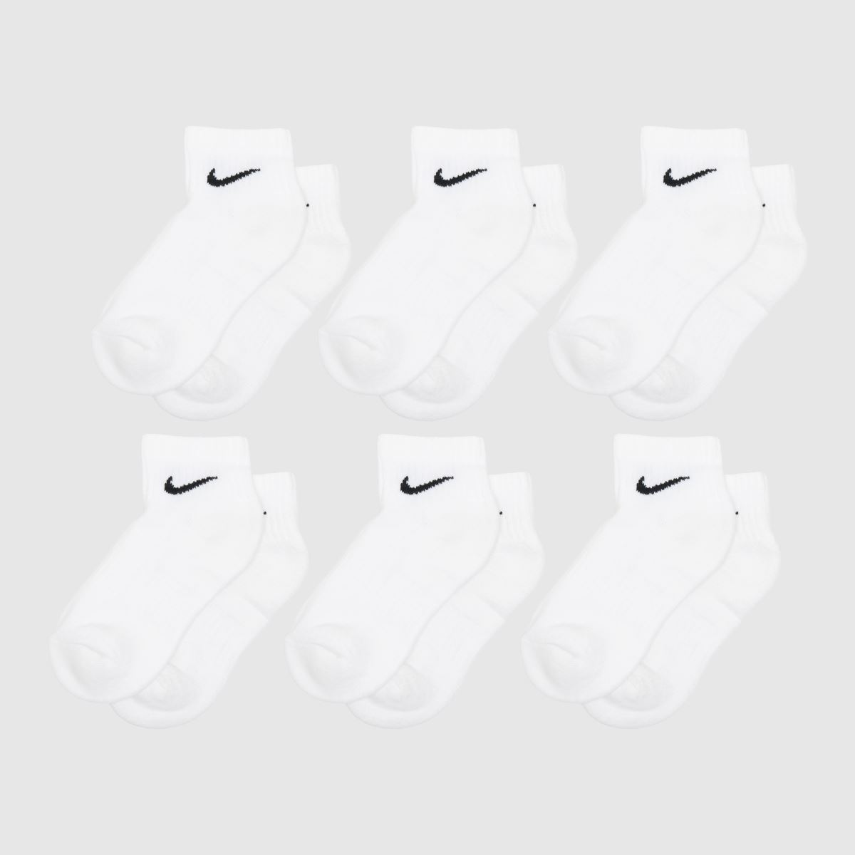Nike  Everyday Ankle Socks 6 Pack in White & Black Nike  Everyday Ankle Socks 6 Pack in White & Black