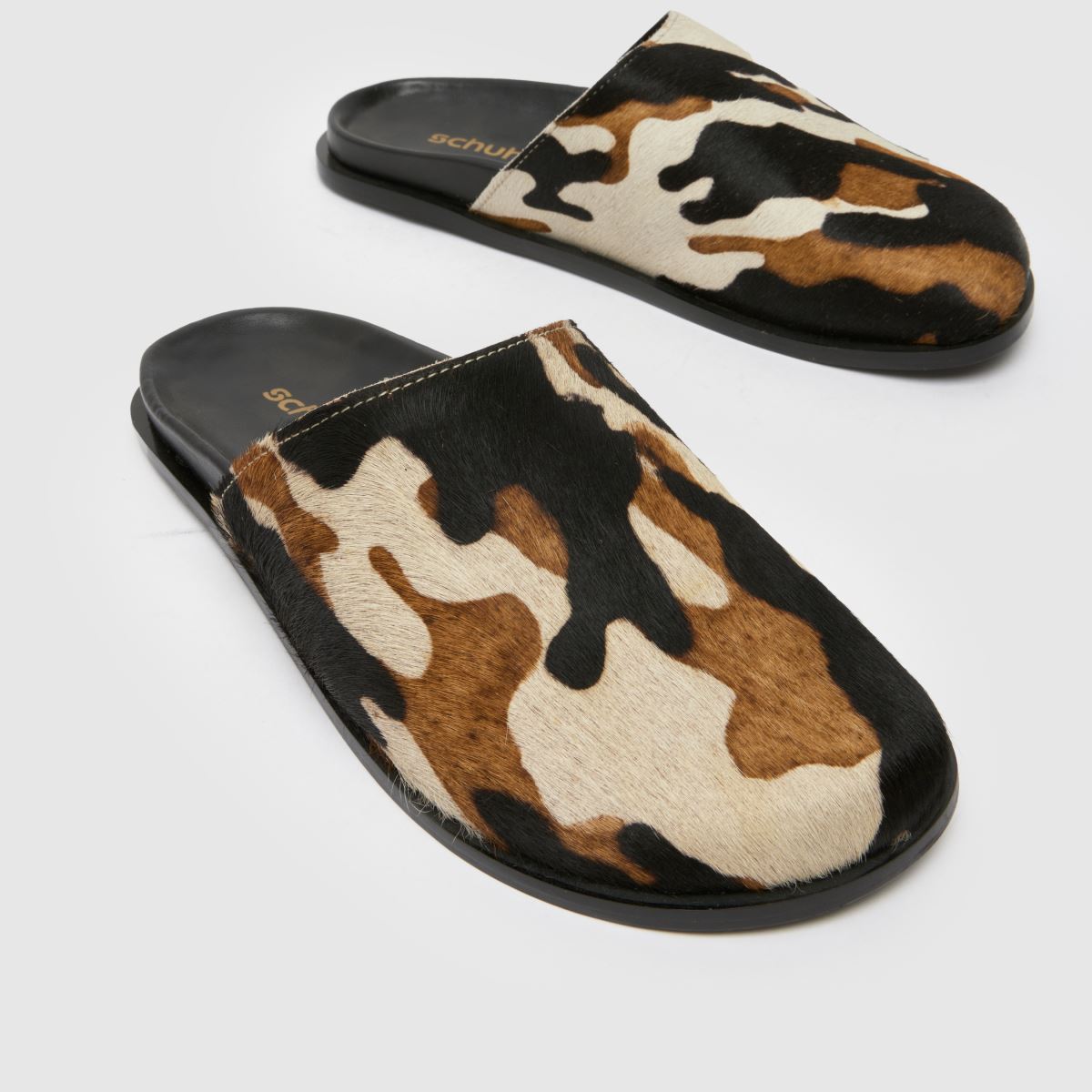 schuh  Teale Clog in Brown & White schuh  Teale Clog in Brown & White