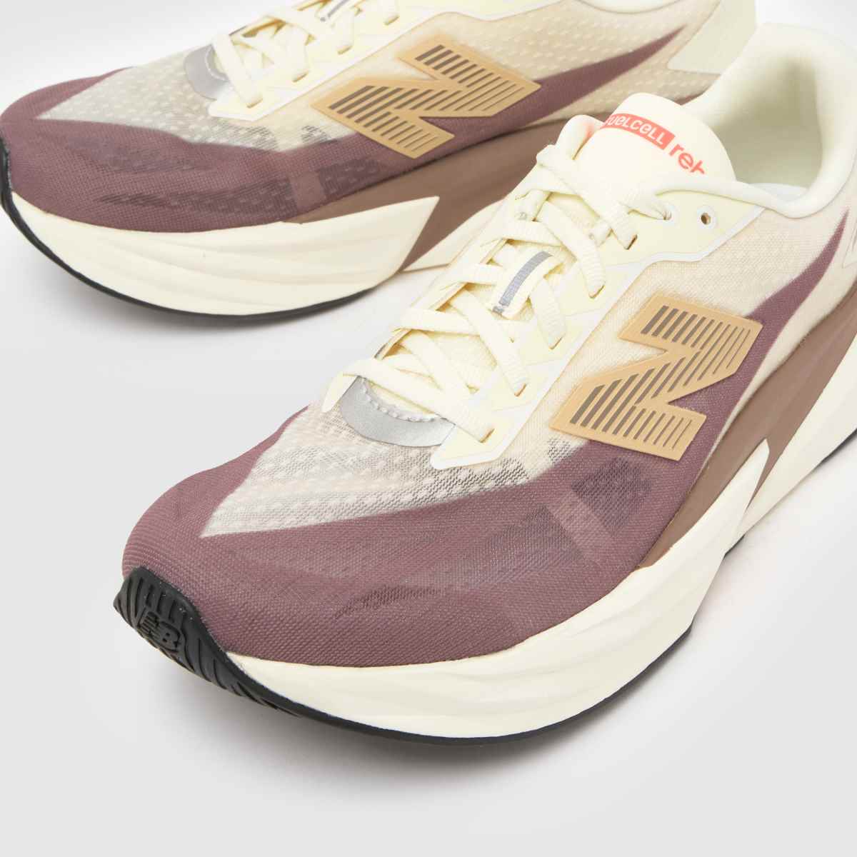 New Balance  FuelCell Rebel V5 in Beige & Brown New Balance  FuelCell Rebel V5 in Beige & Brown