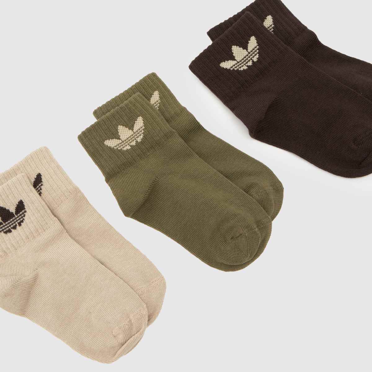 adidas  Kids Ankle Socks 3 Pack in Multi adidas  Kids Ankle Socks 3 Pack in Multi
