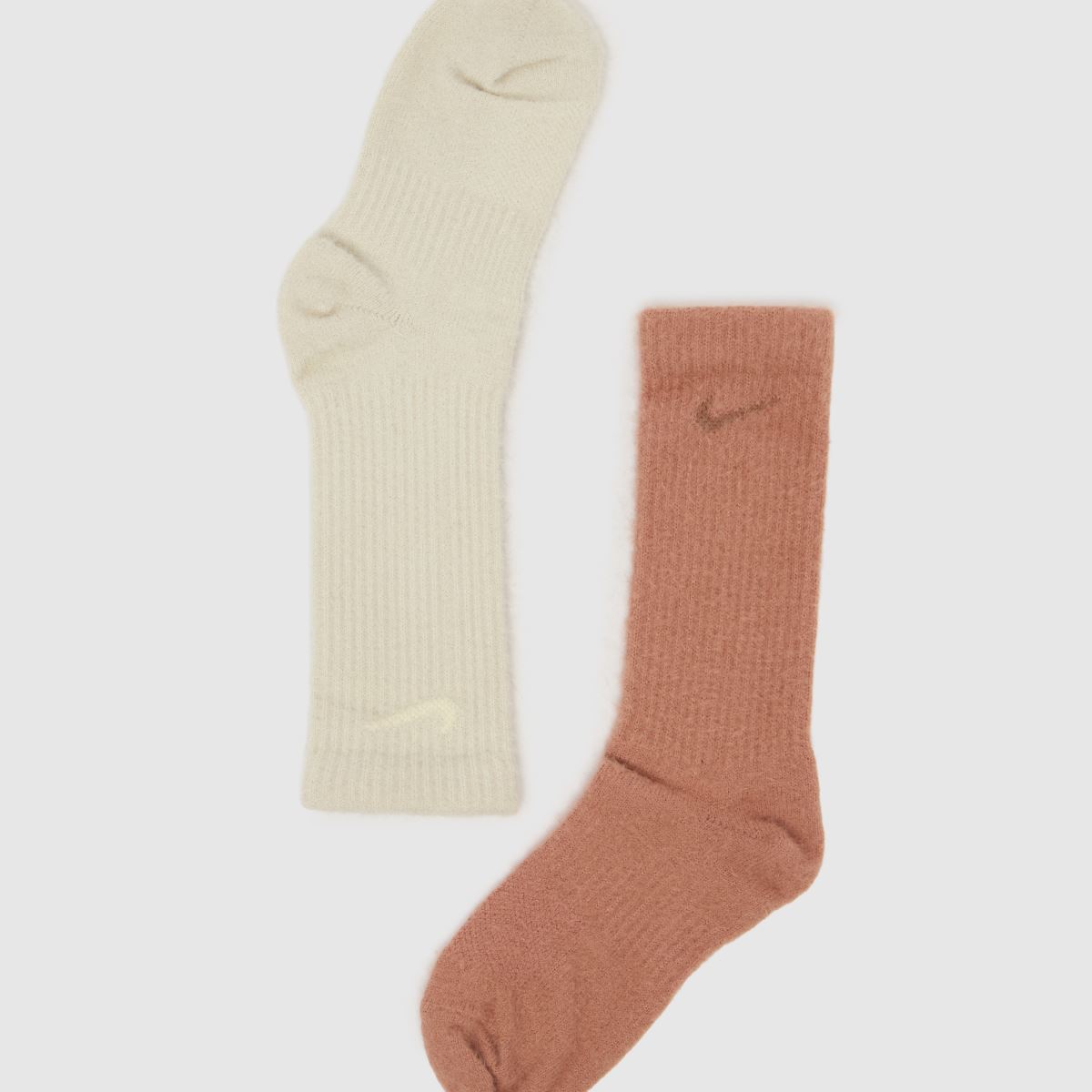 Nike  Cozy Crew Sock 2 PK in Off-White Multi Nike  Cozy Crew Sock 2 PK in Off-White Multi