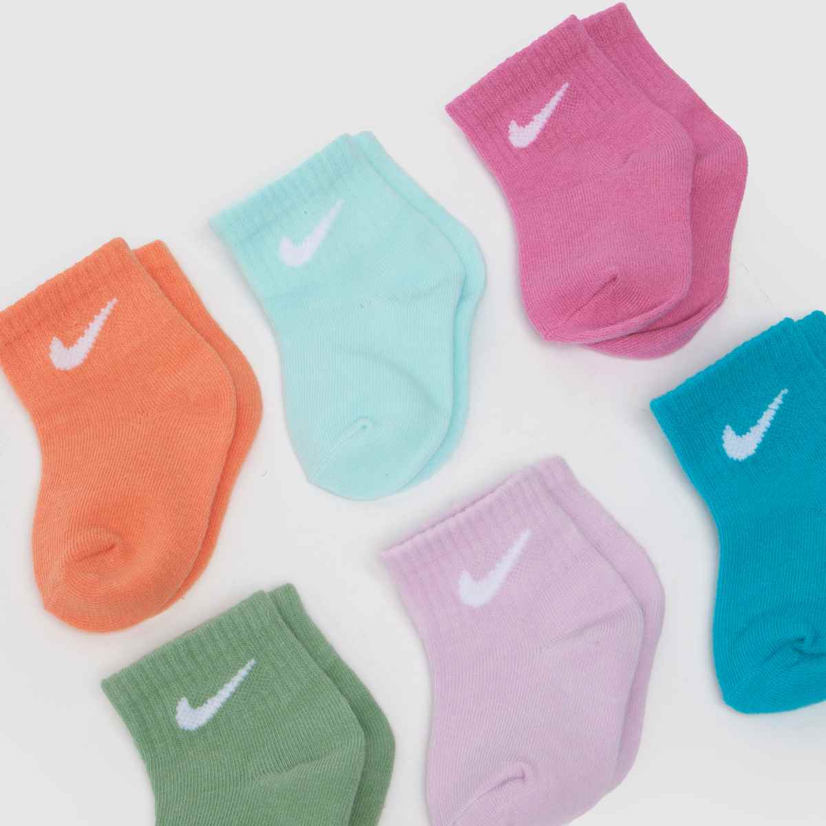 Nike  Infant Swoosh Ankle Socks 6 PK in Multi Nike  Infant Swoosh Ankle Socks 6 PK in Multi