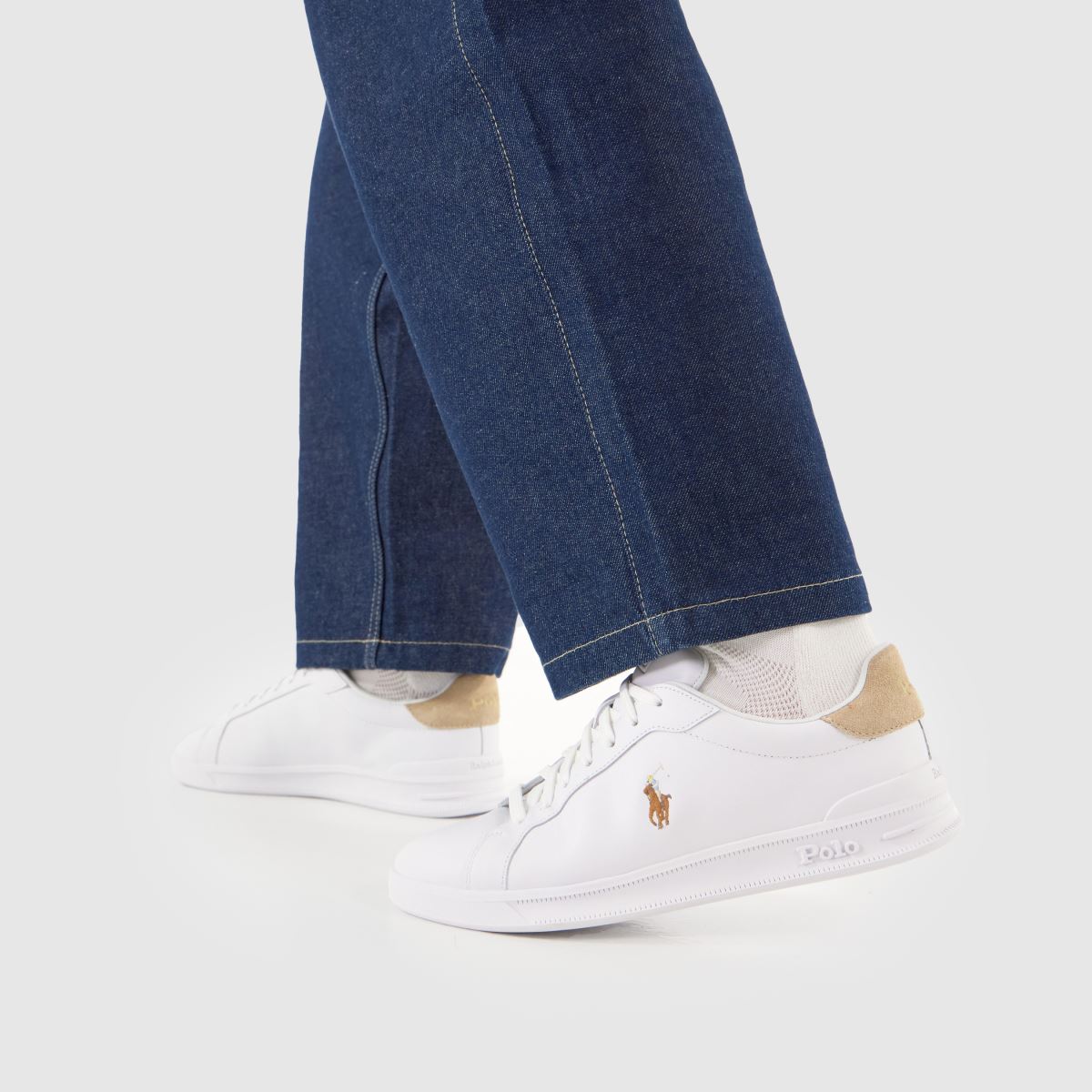 Polo Ralph Lauren  Heritage Court II in White & Beige Polo Ralph Lauren  Heritage Court II in White & Beige