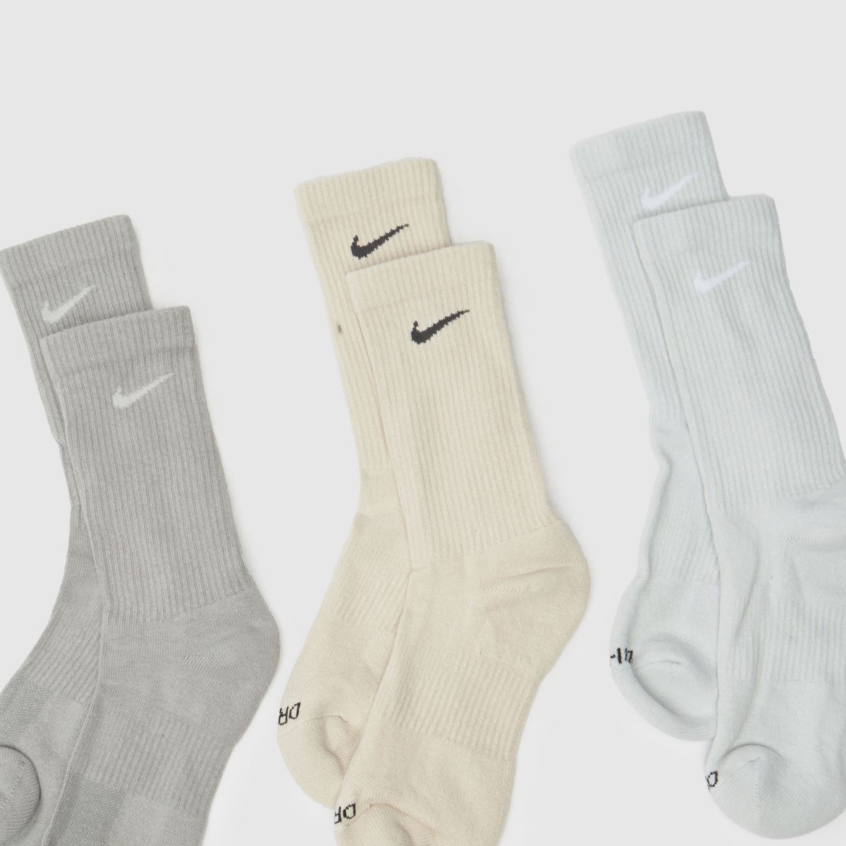 Nike  Everyday Crew Sock 6 Pack in Grey Multi Nike  Everyday Crew Sock 6 Pack in Grey Multi