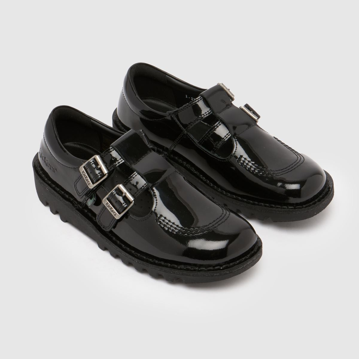 Kickers  Double Patent T-Bar in Black Kickers  Double Patent T-Bar in Black