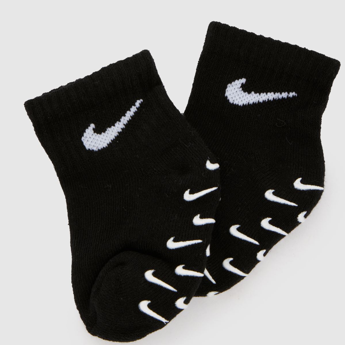 Nike  Infant Grip Swoosh Socks 3PK in White & Black Nike  Infant Grip Swoosh Socks 3PK in White & Black
