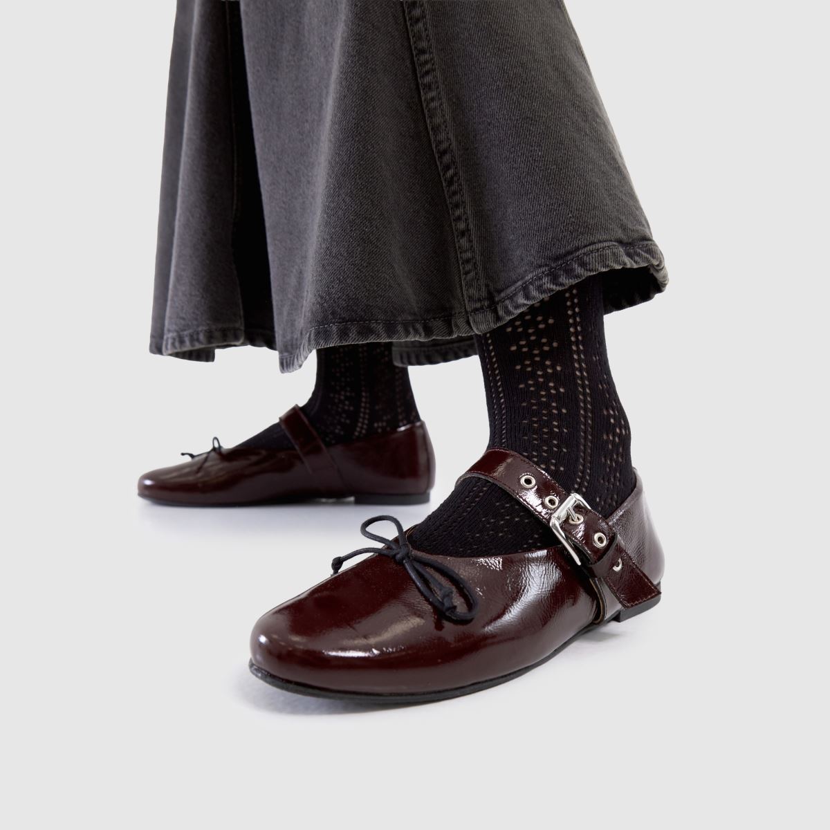 schuh  Lucinda Leather Ballerina in Burgundy schuh  Lucinda Leather Ballerina in Burgundy