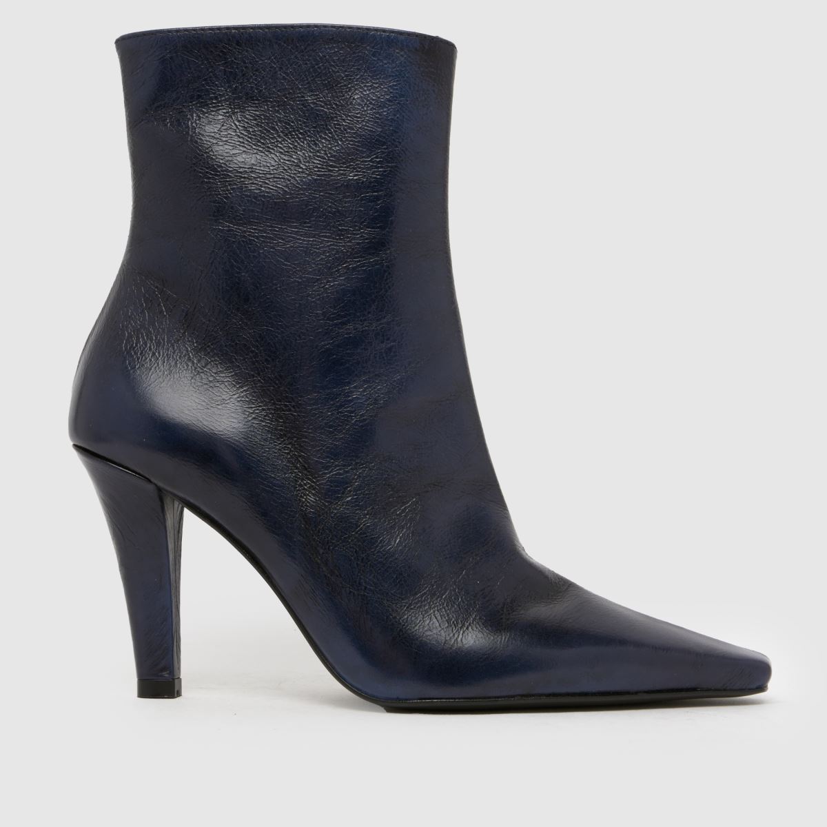 schuh  Brunelle Leather Heeled Boot in Navy schuh  Brunelle Leather Heeled Boot in Navy