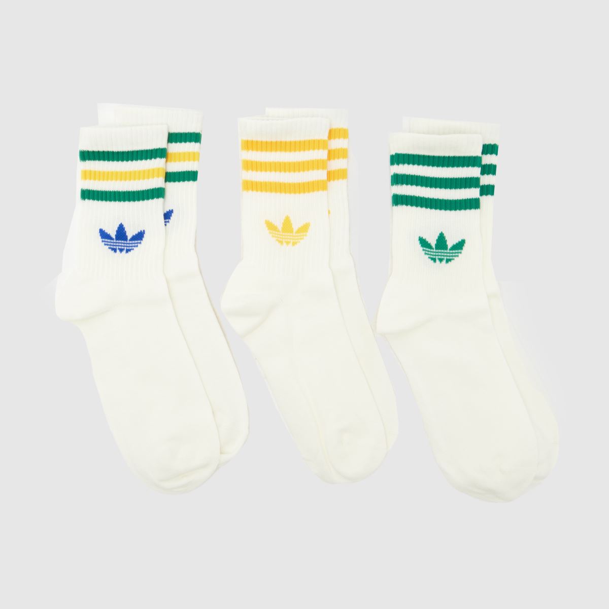 adidas  Stripe Crew Socks 3 Pack in Multi adidas  Stripe Crew Socks 3 Pack in Multi