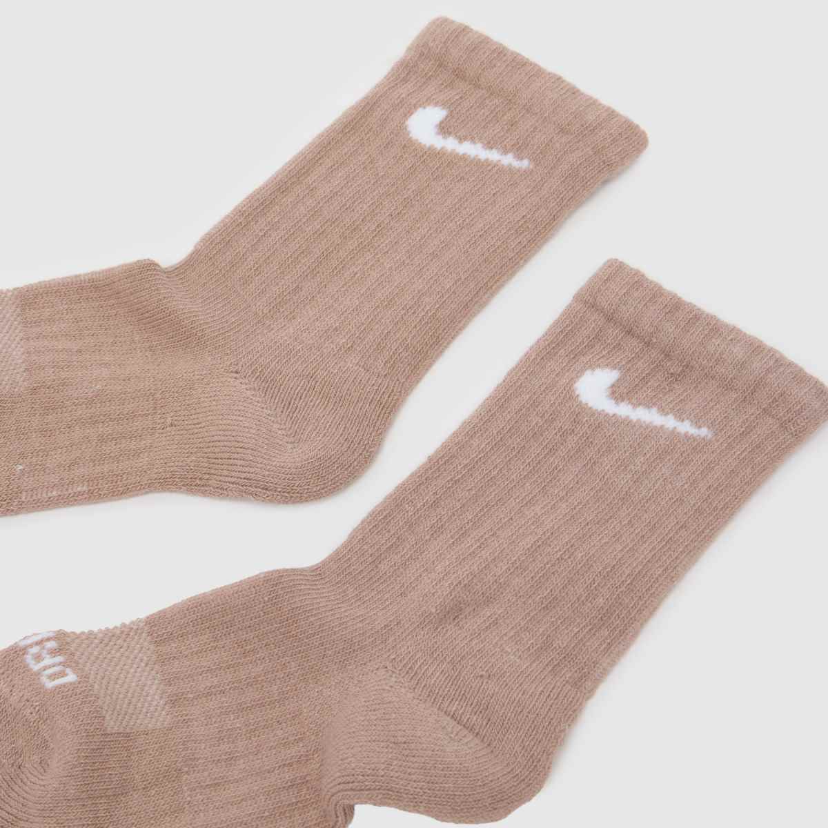 Nike  Kids Basic Crew Socks 6 Pack in Beige Multi Nike  Kids Basic Crew Socks 6 Pack in Beige Multi