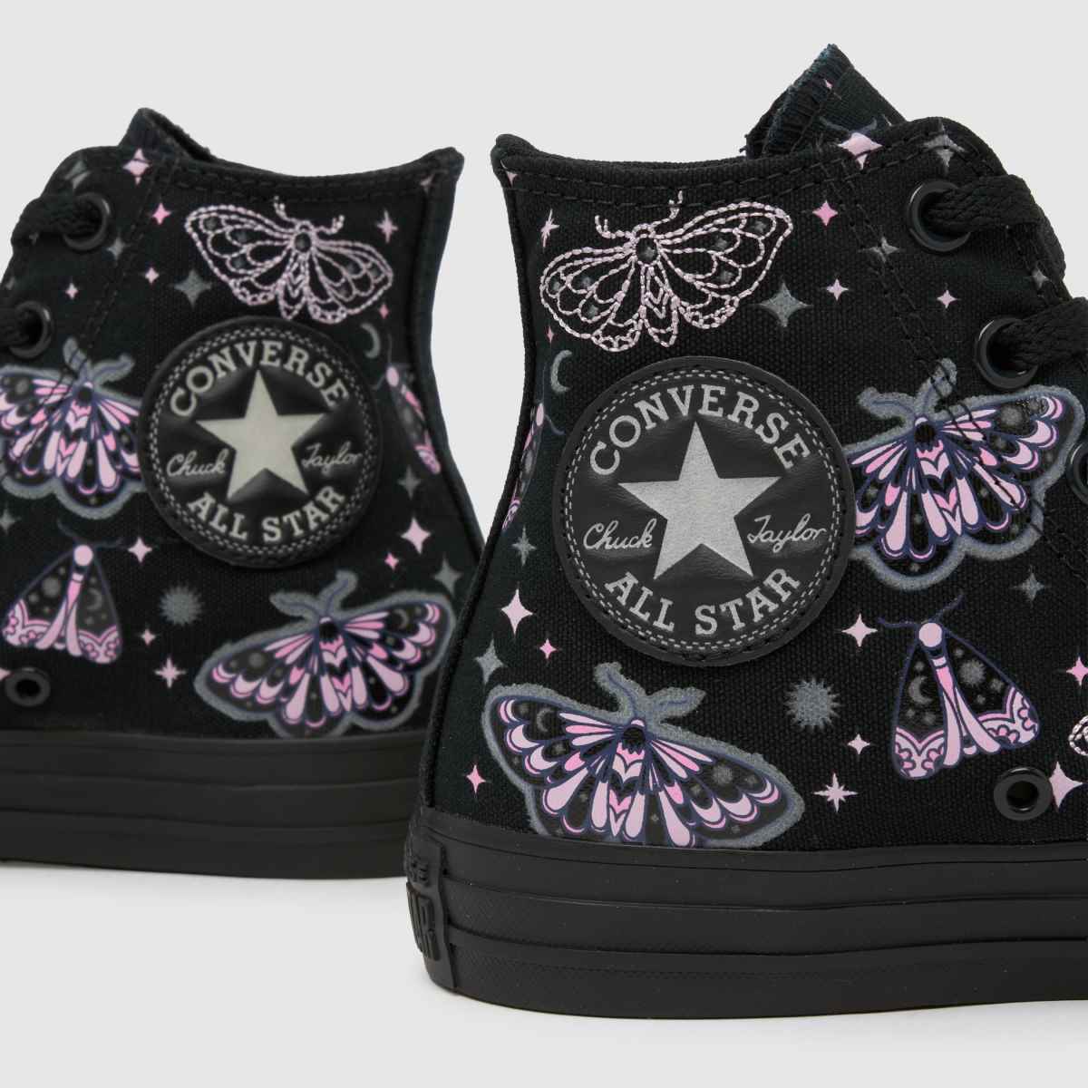 Converse  All Star Hi in Black & pink Converse  All Star Hi in Black & pink