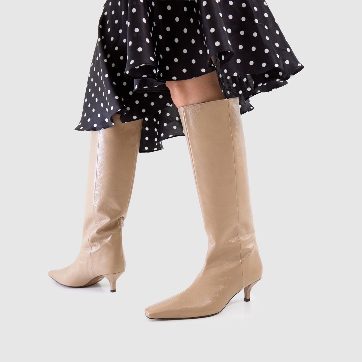 schuh  Darce Leather Wide Leg Knee in Natural schuh  Darce Leather Wide Leg Knee in Natural