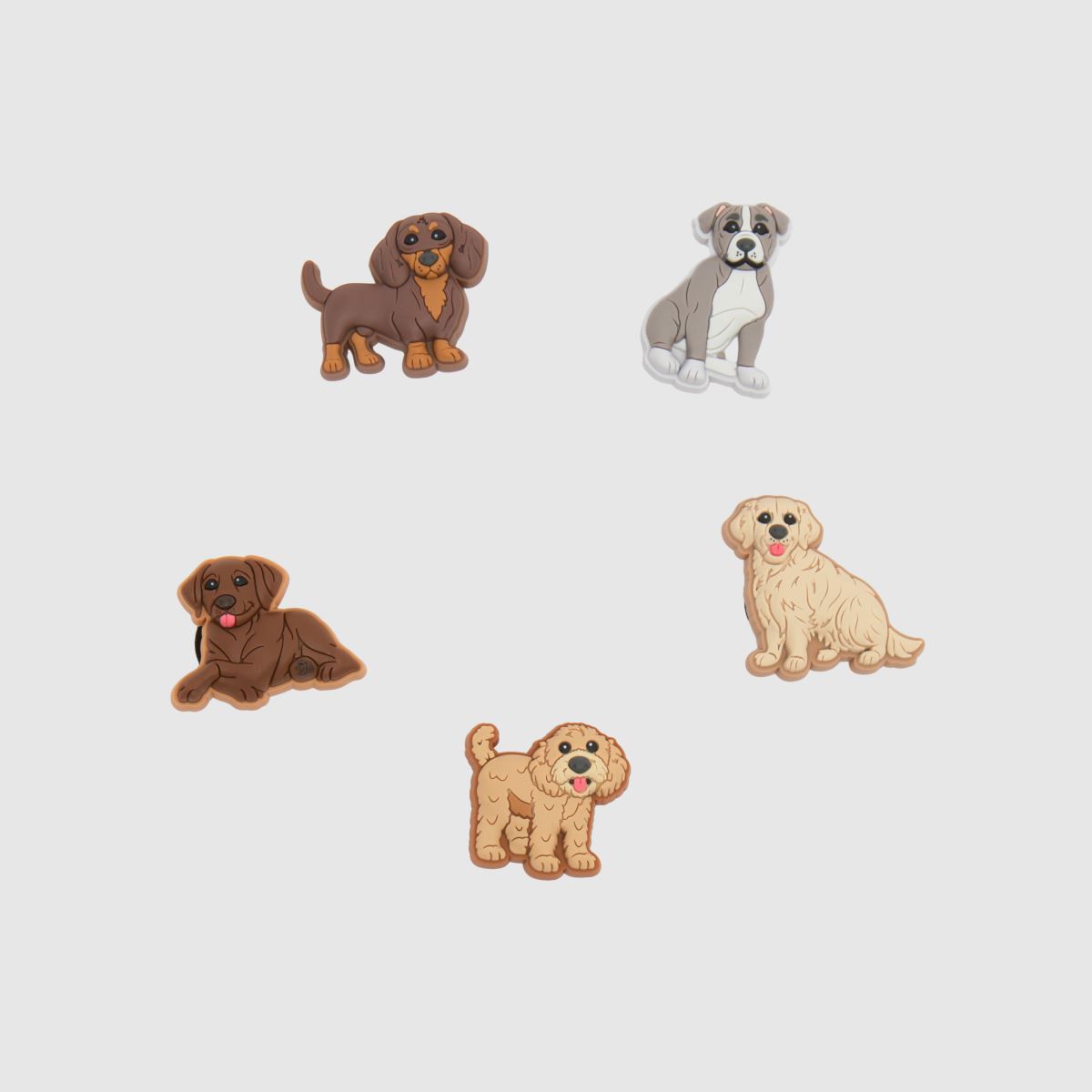 Crocs  Jibbitz Doggie Doodle 5 Pack in Beige Multi Crocs  Jibbitz Doggie Doodle 5 Pack in Beige Multi