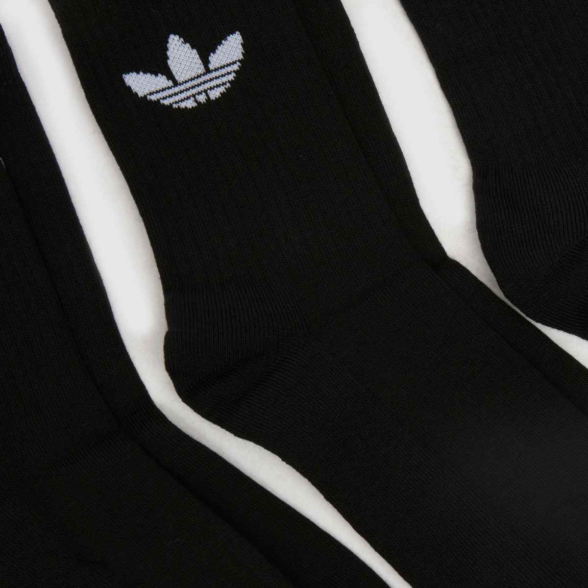 adidas  Kids Originals Crew Sock 3 Pk in Black & White adidas  Kids Originals Crew Sock 3 Pk in Black & White