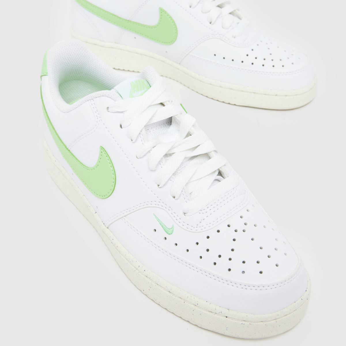 Nike  Court Vision in White & Green Nike  Court Vision in White & Green