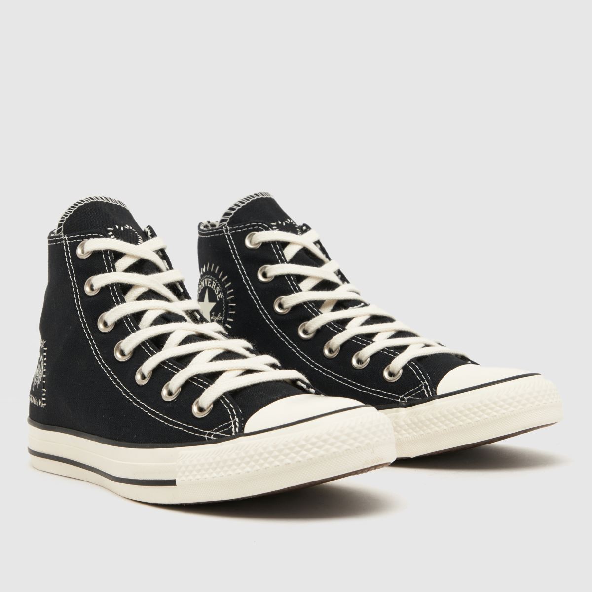 Converse  All Star Hi Bold Scene in White & Black Converse  All Star Hi Bold Scene in White & Black