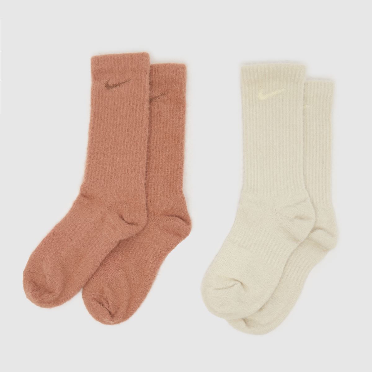 Nike  Cozy Crew Sock 2 PK in Off-White Multi Nike  Cozy Crew Sock 2 PK in Off-White Multi