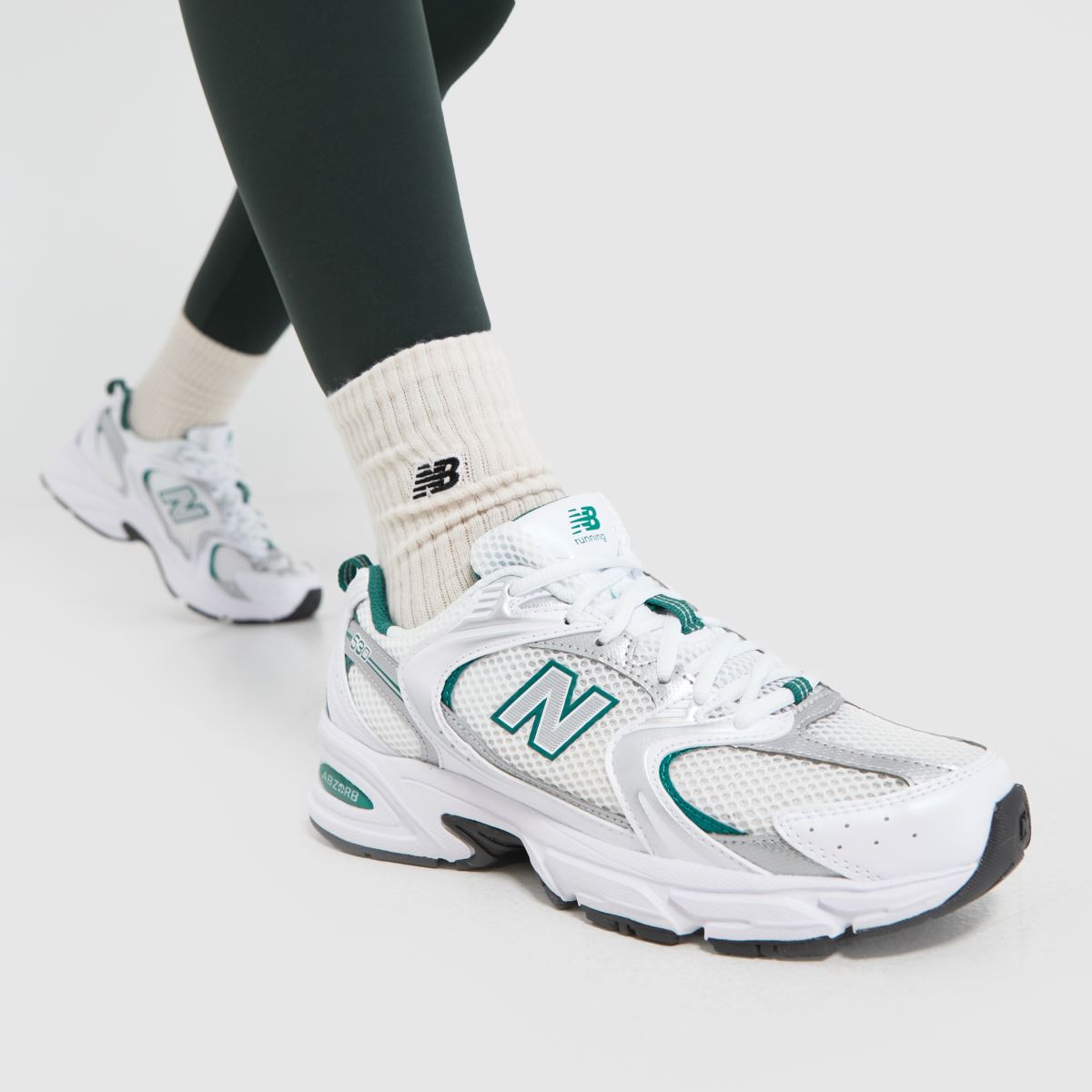 New Balance  530 in White & Green New Balance  530 in White & Green