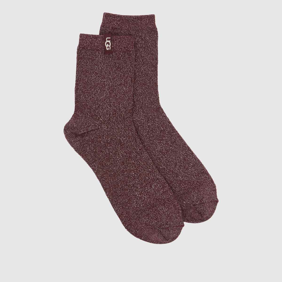 UGG  Lavinia Shimmer Quarter Sock in Burgundy UGG  Lavinia Shimmer Quarter Sock in Burgundy