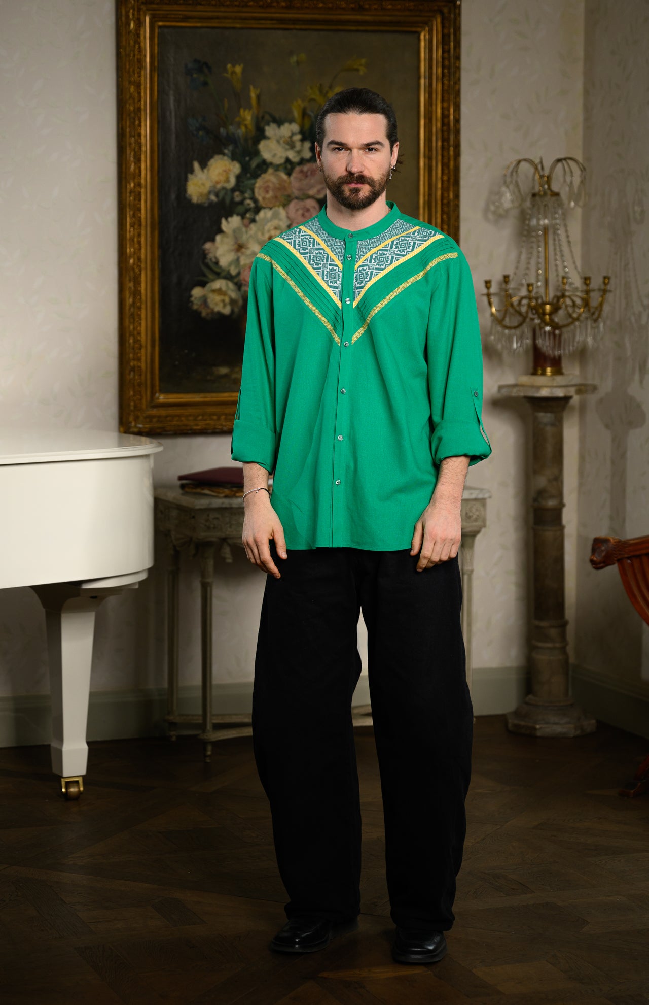 Cămașă bărbătească Horia cu motive tradiționale