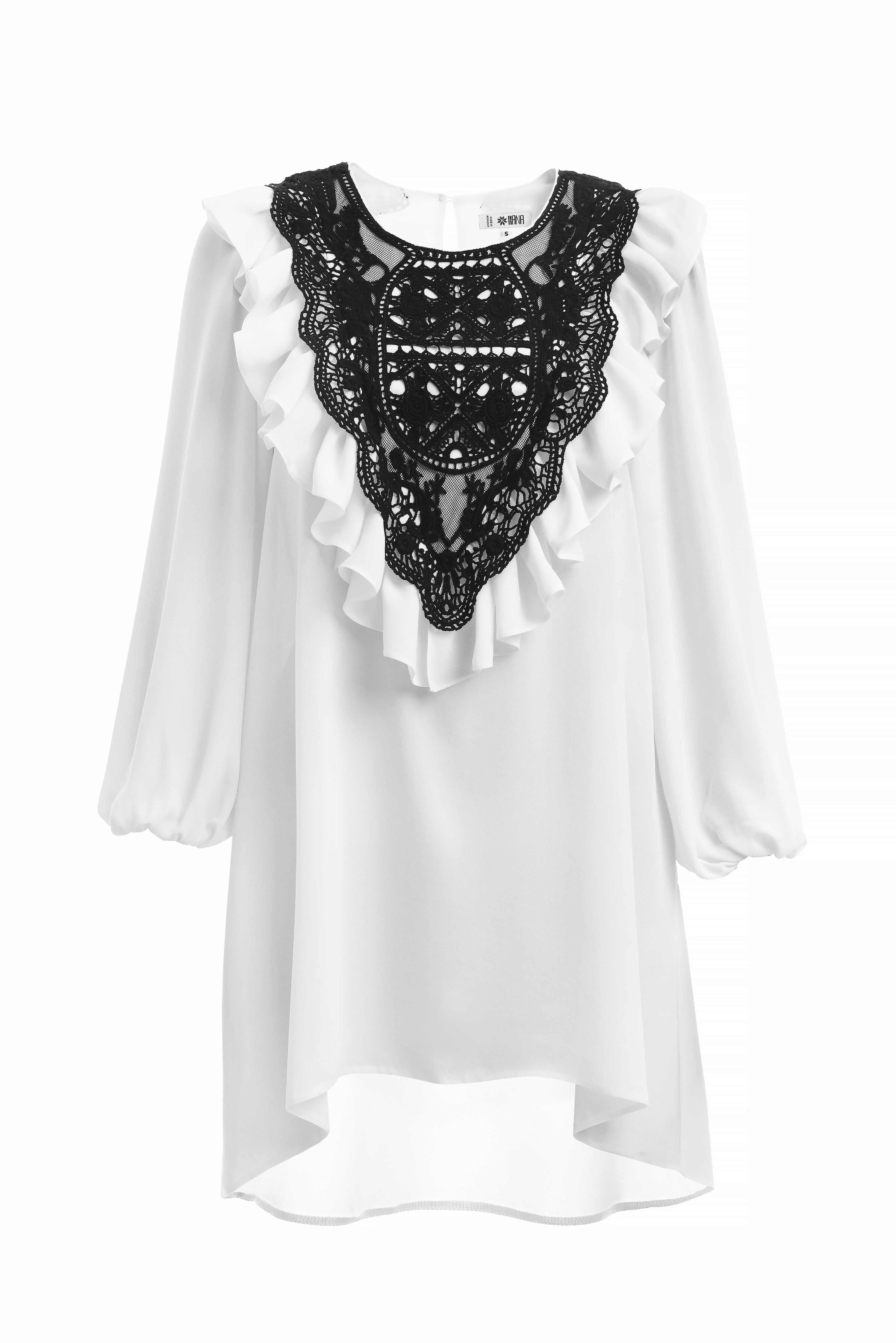 Bluza Alba Ariana cu Maneca Trei Sferturi