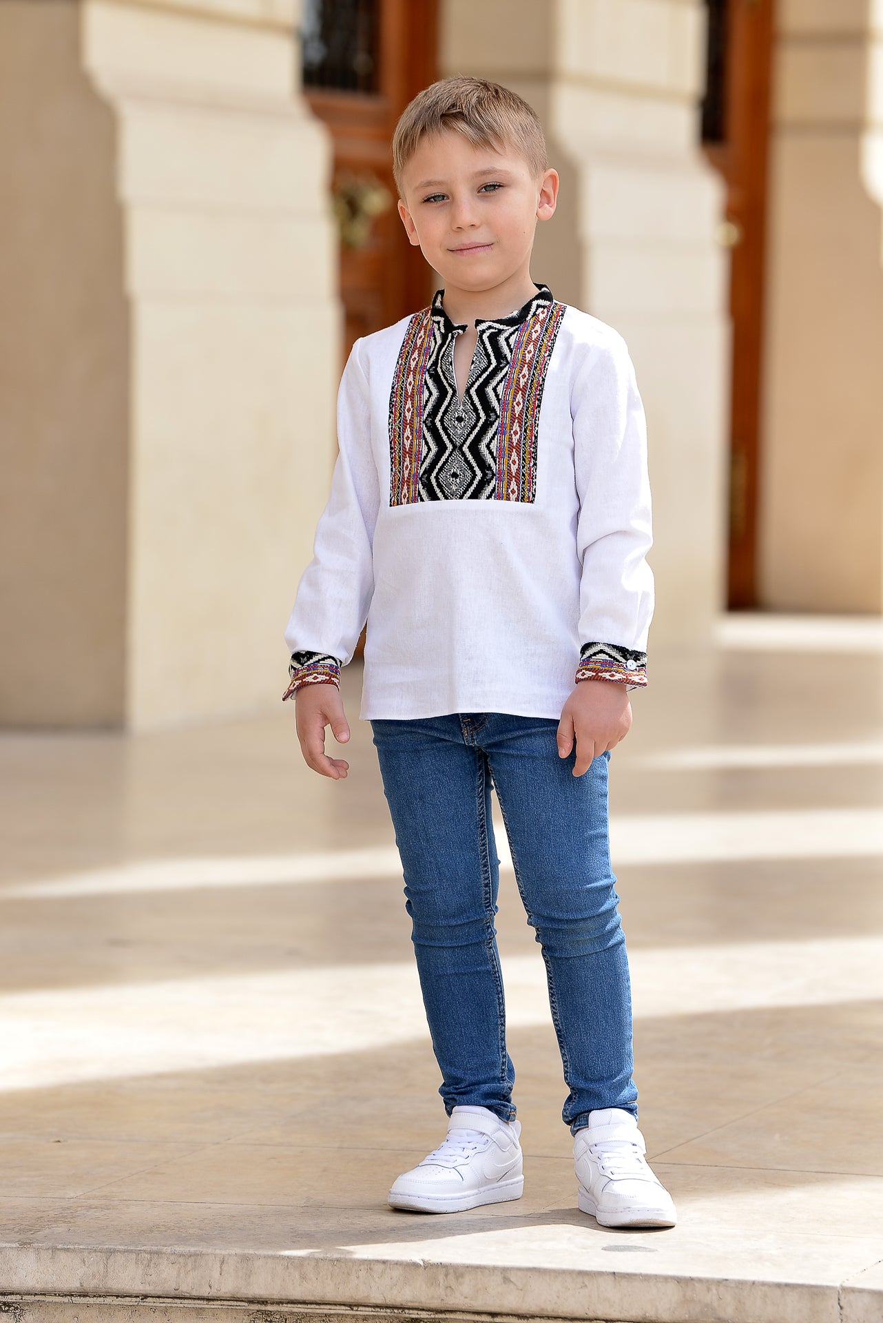 Camasa traditionala baieti Coloana Recunostintei 9 luni - 7 ani
