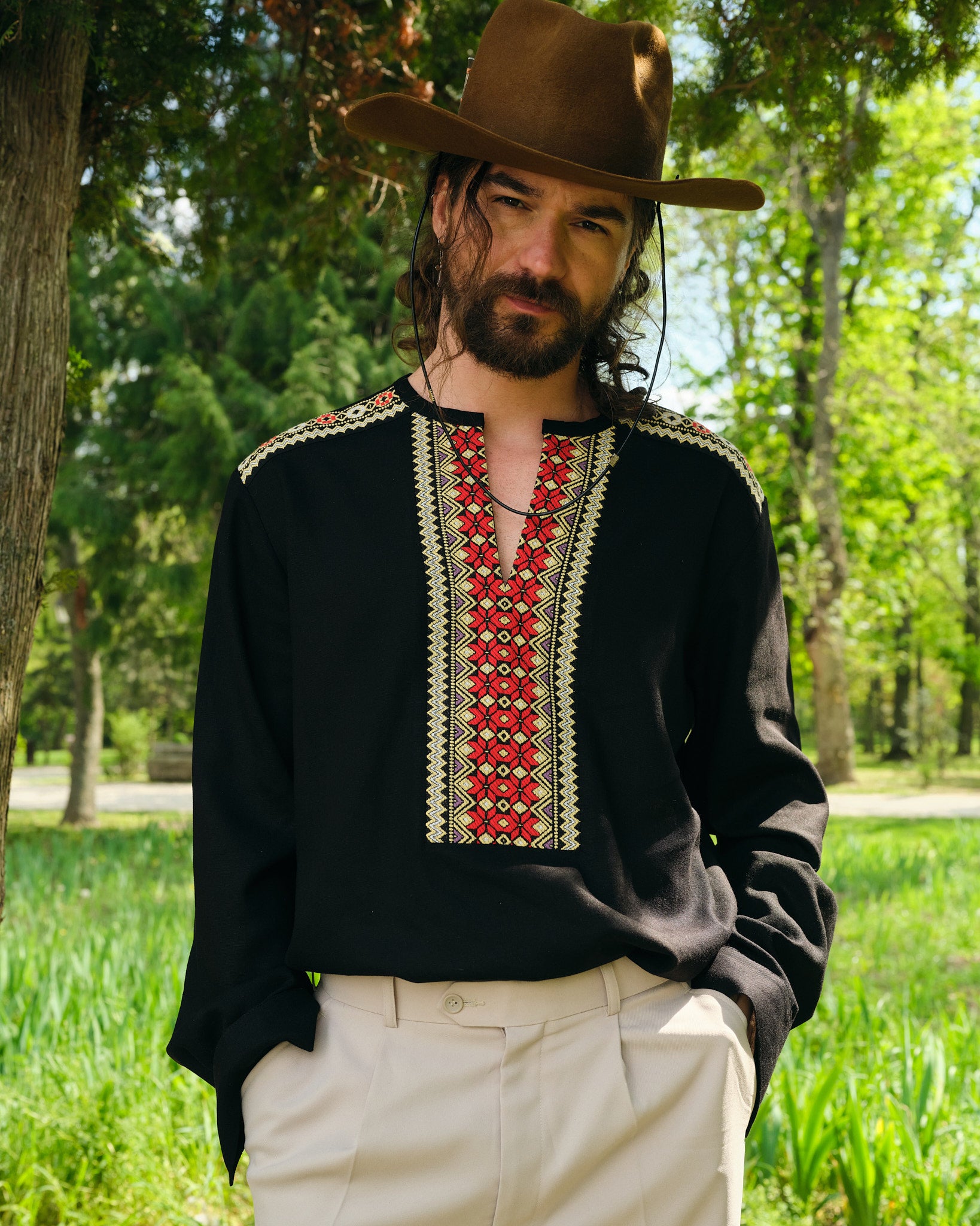 Camasa Barbateasca Traditionala Mircea Cu Motive Populare