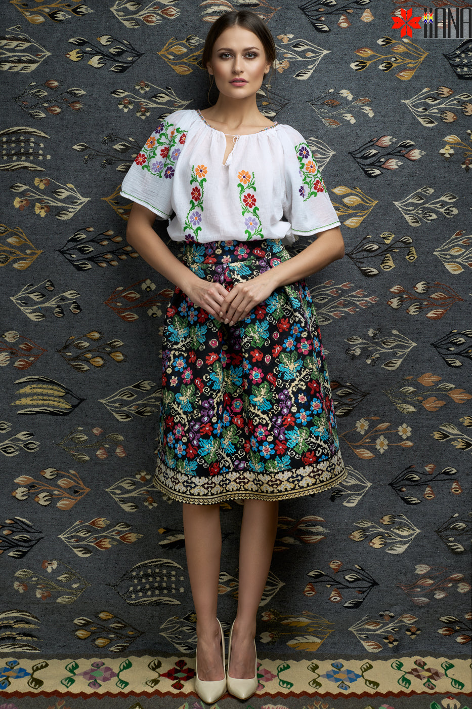 Ie Traditionala Romaneasca Maneca Scurta Cusuta Manual Motivul Tinerete