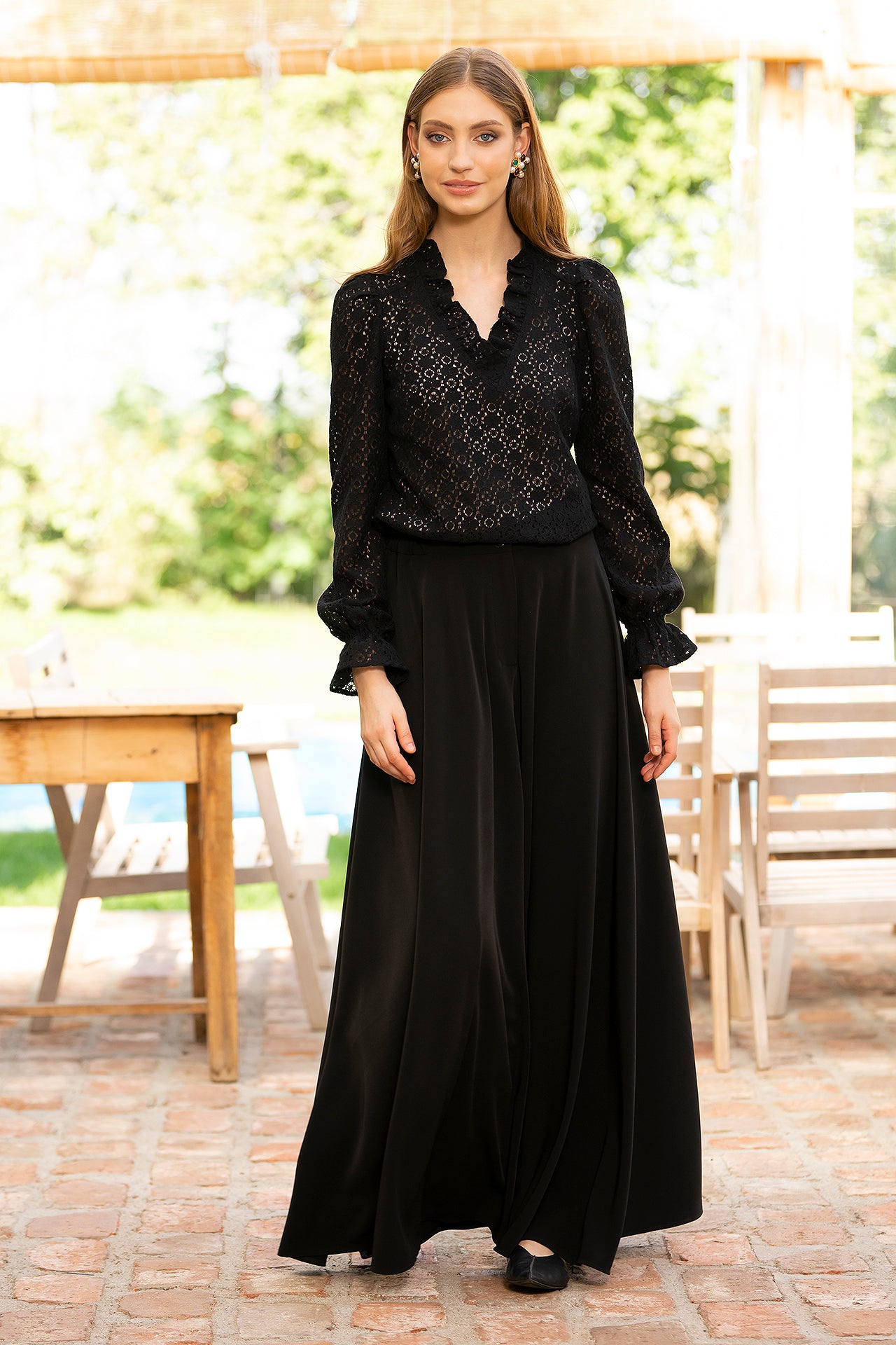 Fusta Pantalon Din Stofa Neagra