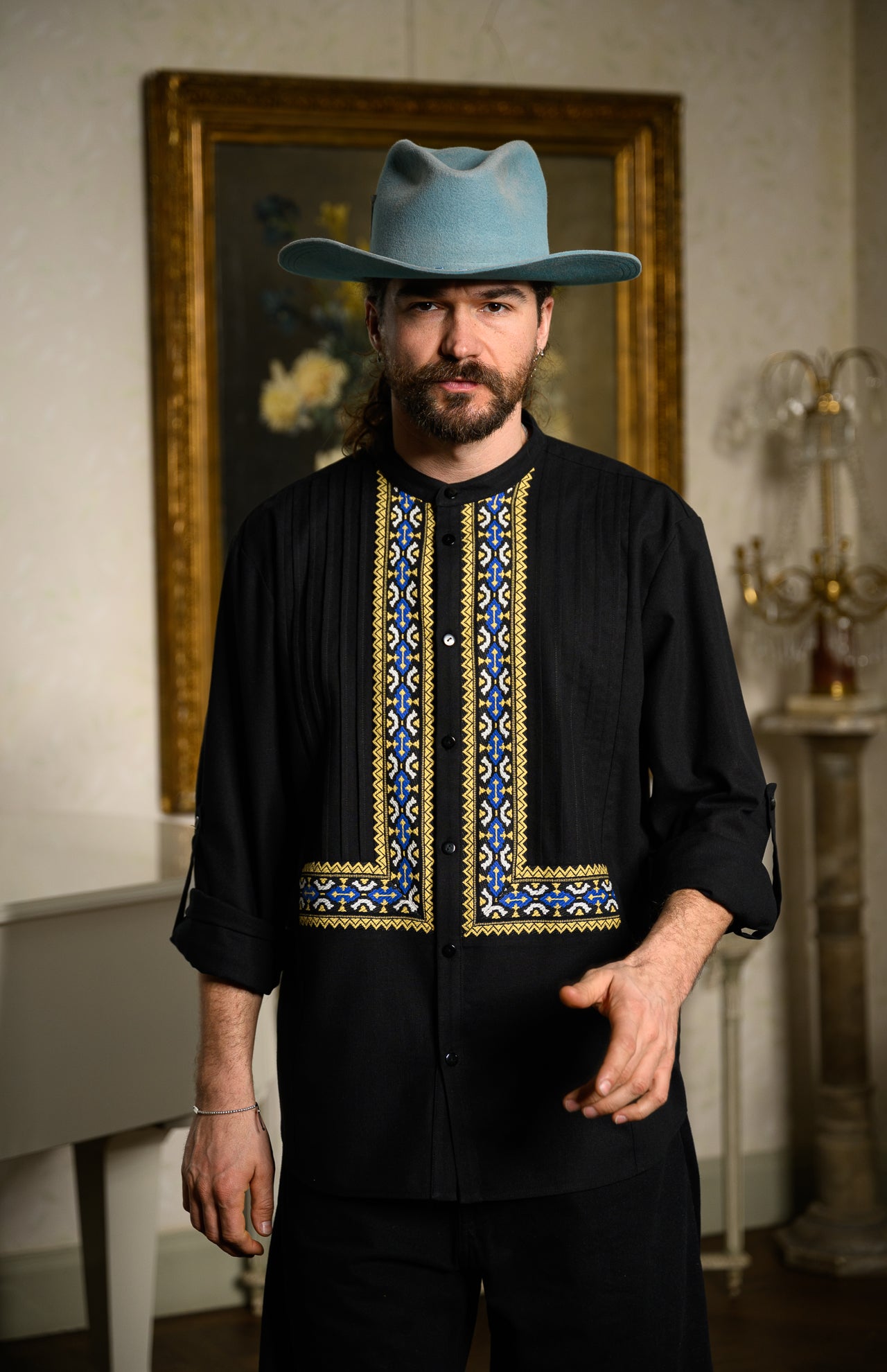 Cămașă bărbătească Cezar cu motive tradiționale