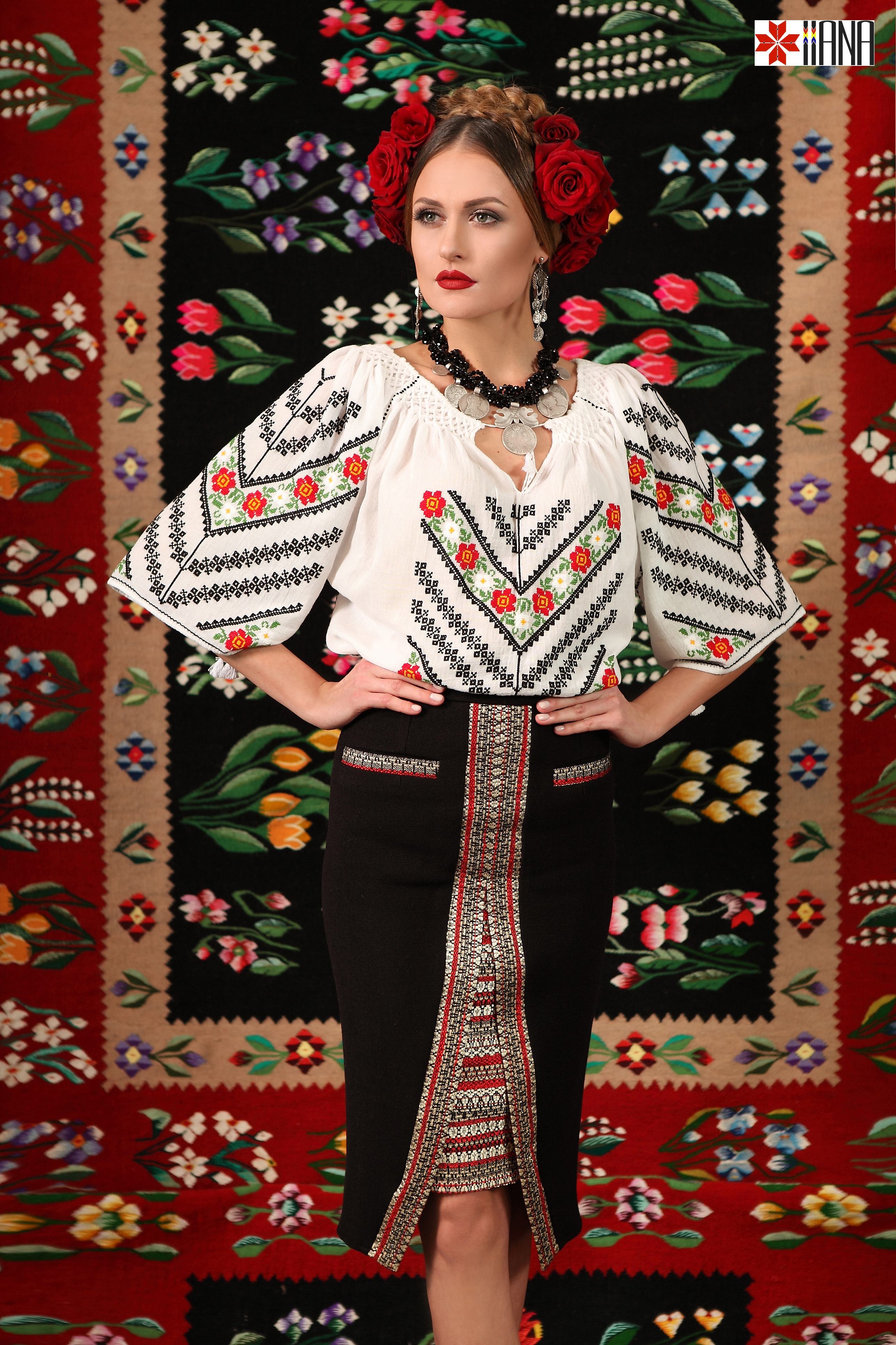 Ie Traditionala Romaneasca Maneca Scurta Cusuta Manual Motivul Oltenia