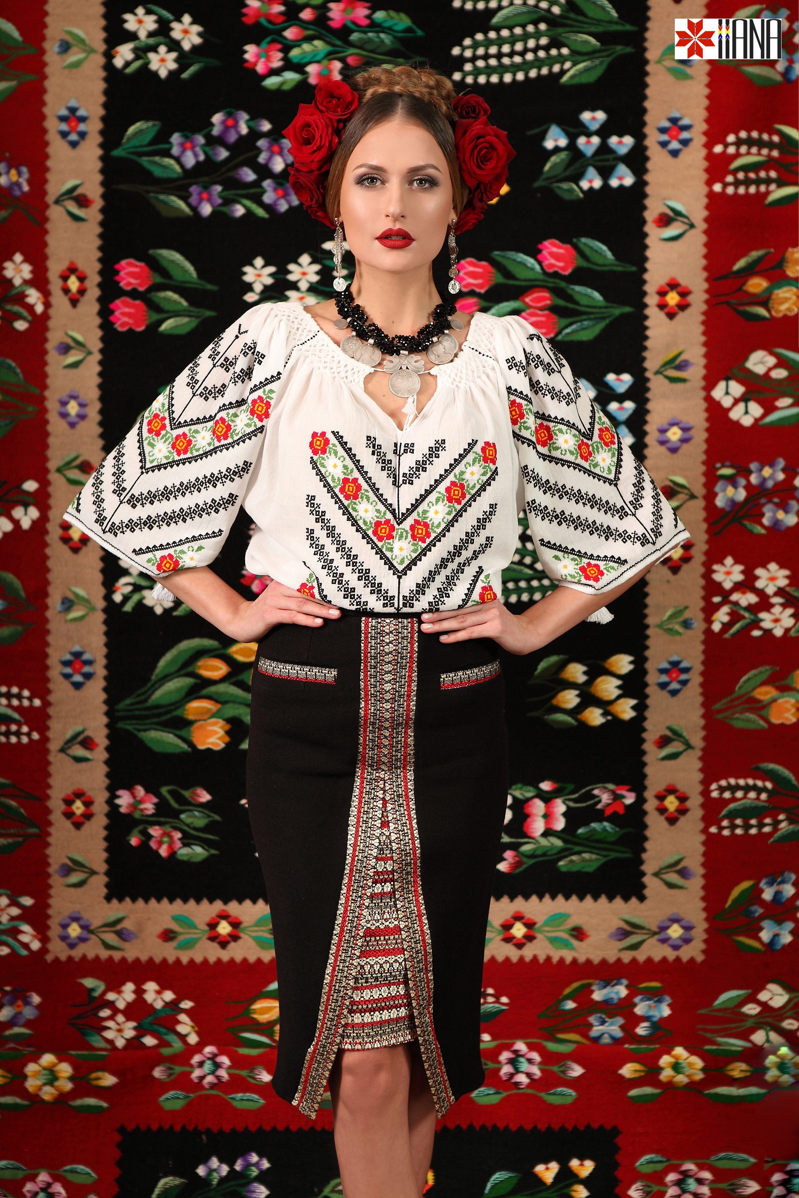 Ie Traditionala Romaneasca Maneca Scurta Cusuta Manual Motivul Oltenia