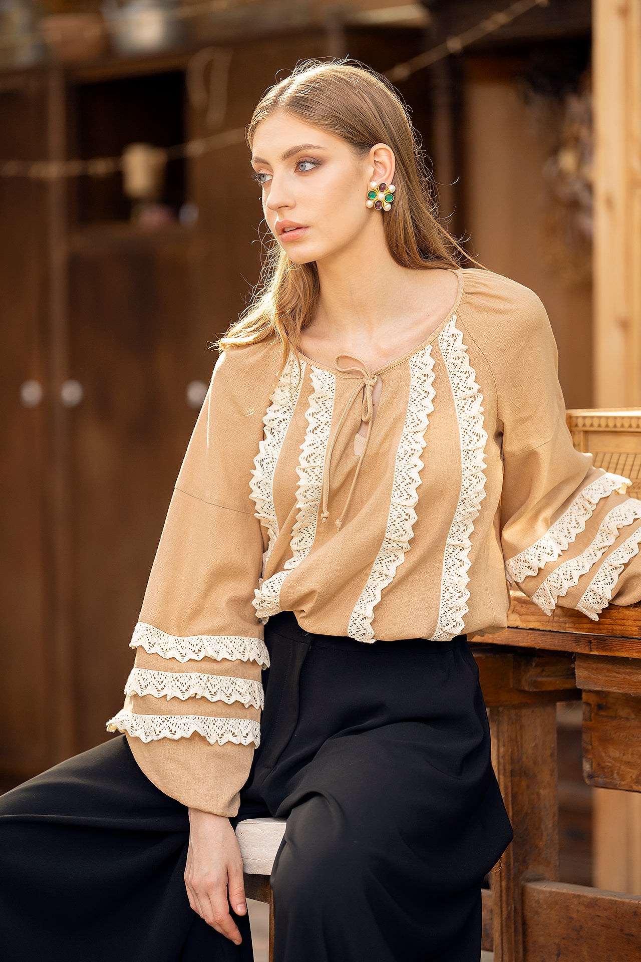 Ia Stilizata Din In Crem Augusta