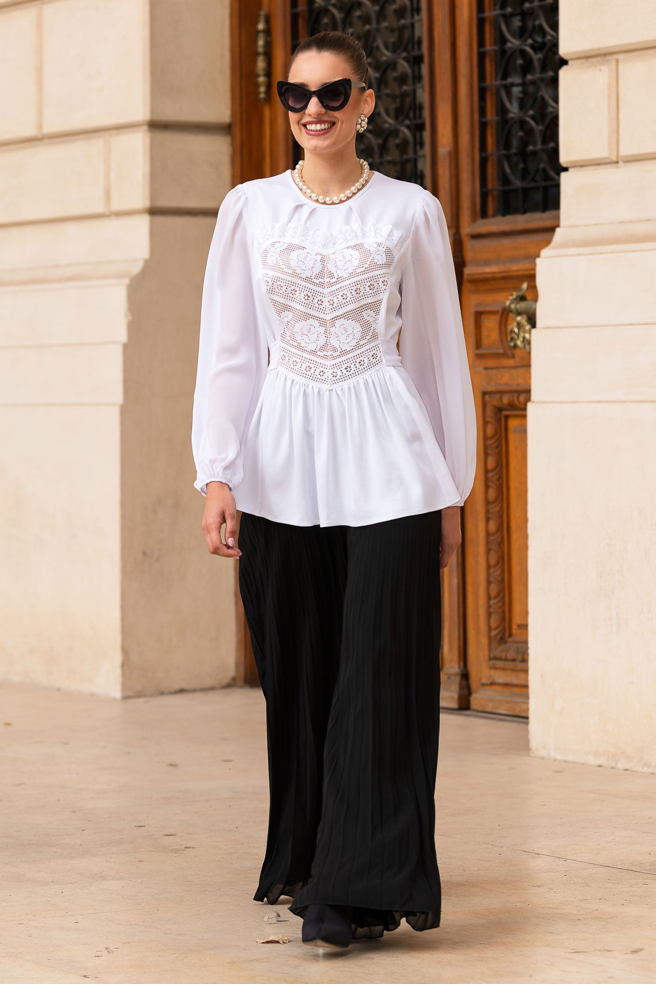 Bluza Alba cu Corset Integrat