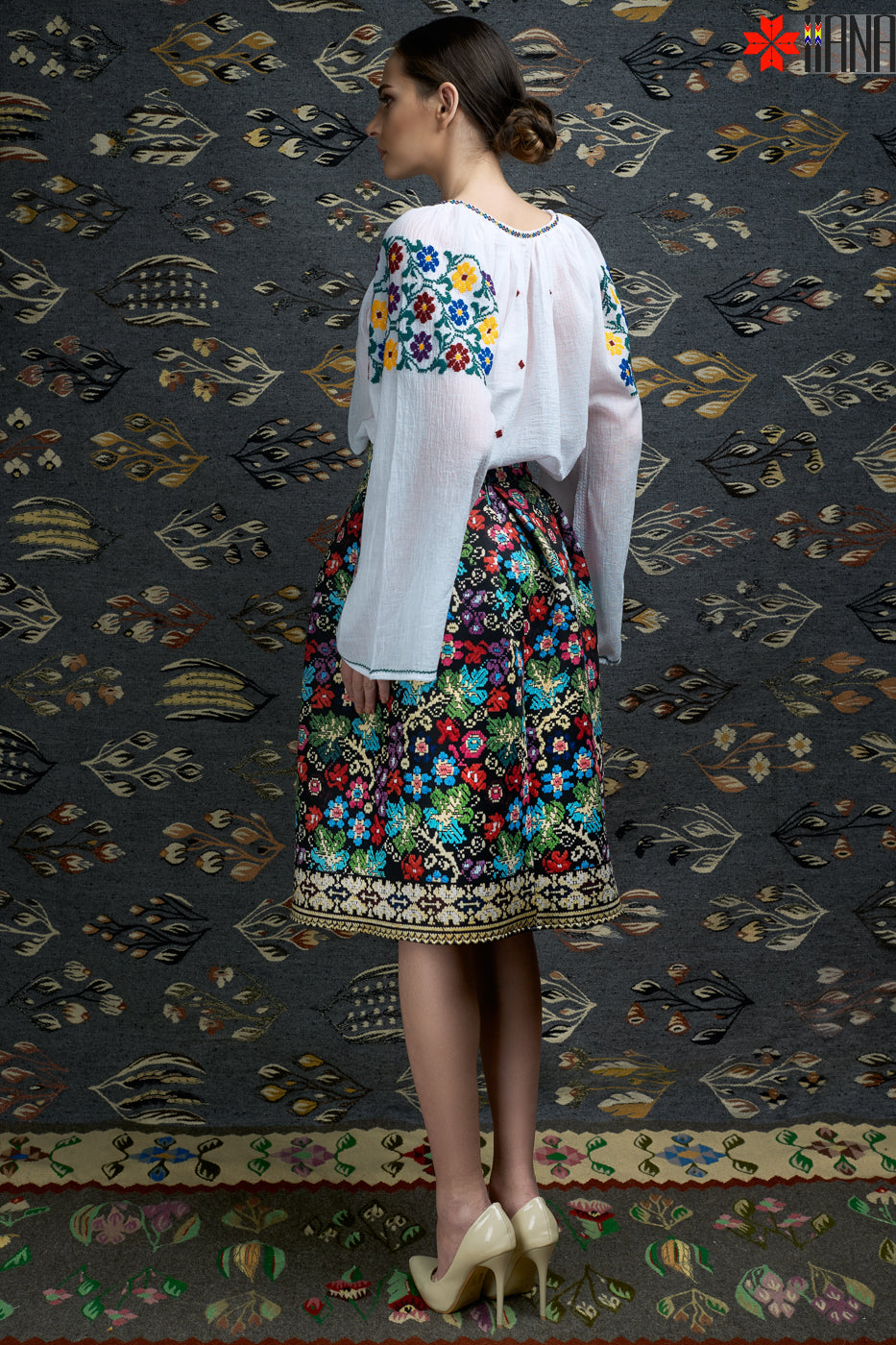 Ie Traditionala Romaneasca Maneca Lunga Motivul Primavara