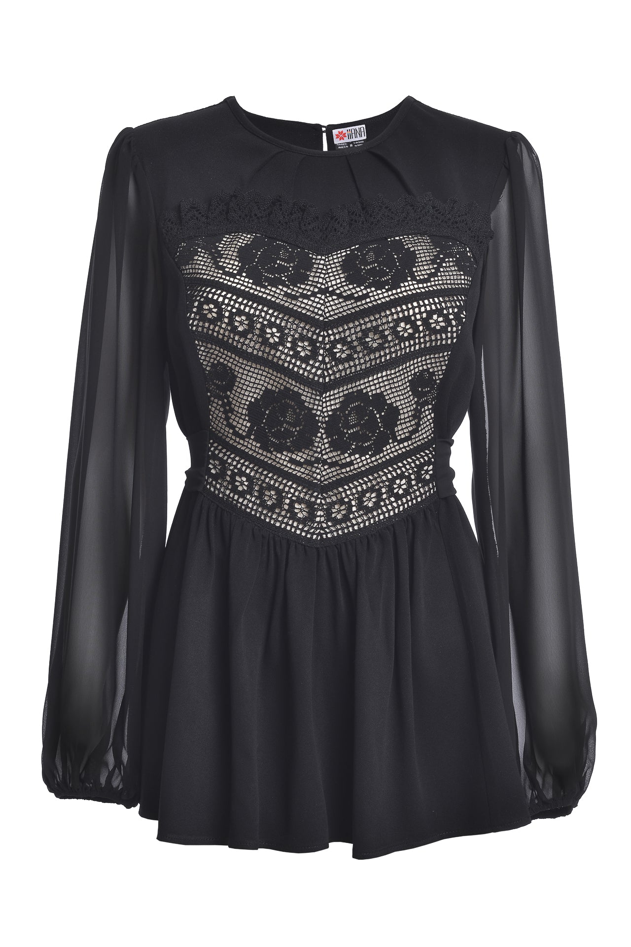 Bluză neagră cu Corset Integrat