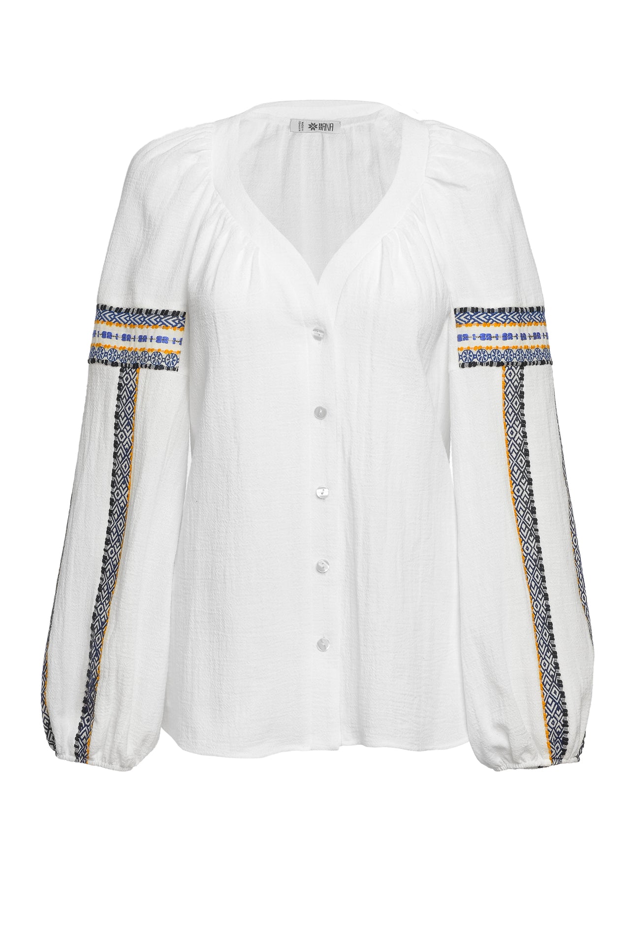 Cămașa din pânză de casă cu altița și râuri