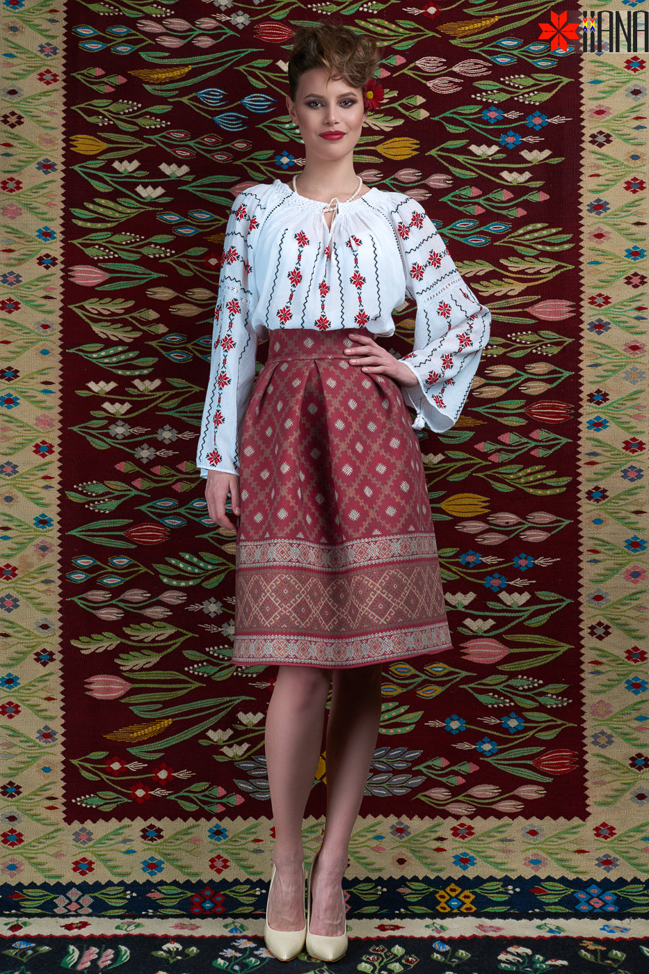 Ie Traditionala Romaneasca Maneca Lunga Motivul Armonie