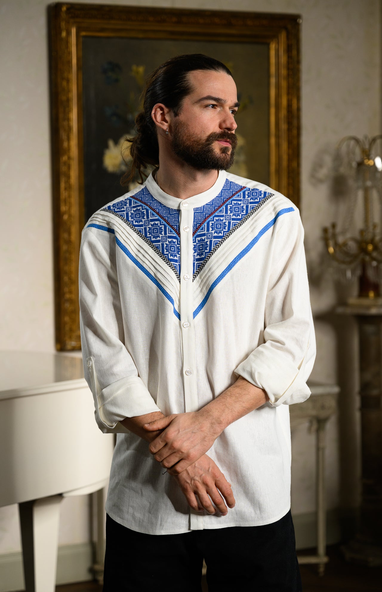 Cămașă bărbătească Efrem cu motive tradiționale