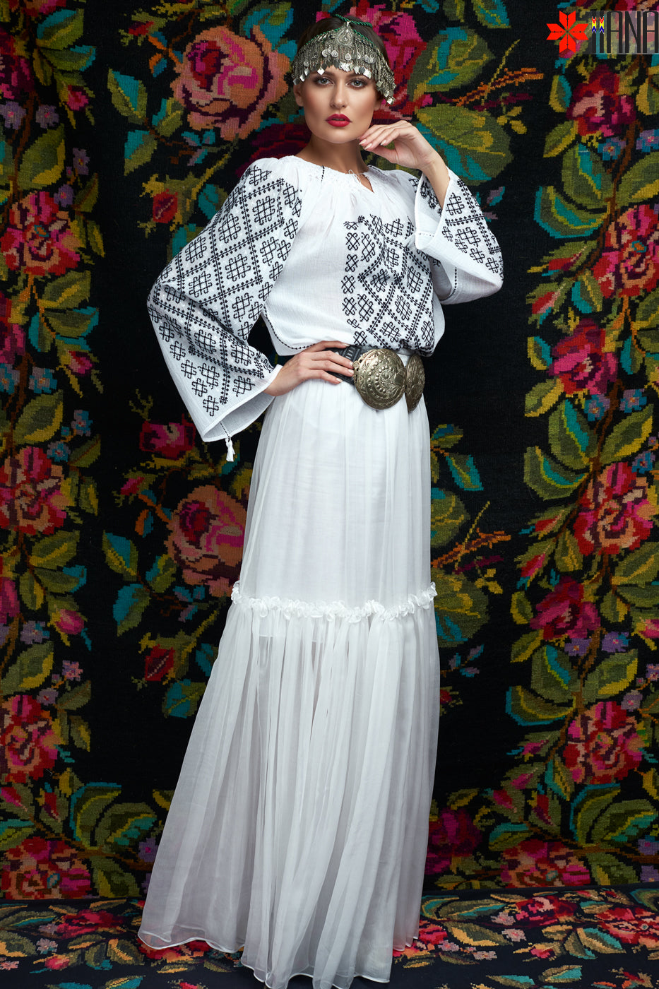 Ie Traditionala Romaneasca Maneca Lunga Cusuta Manual Motivul Destin