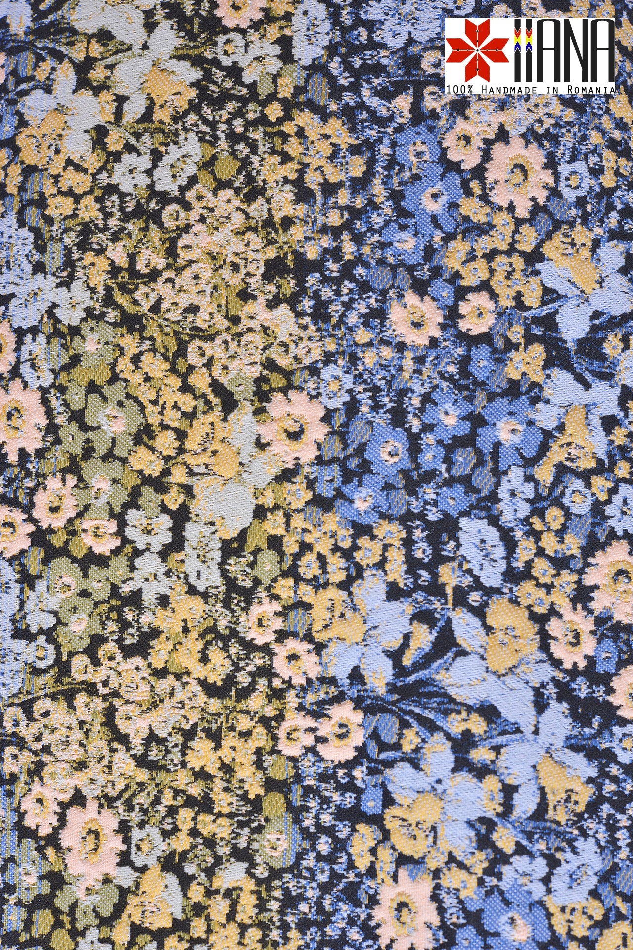 Fusta Dreapta din Jacquard cu Motive Florale