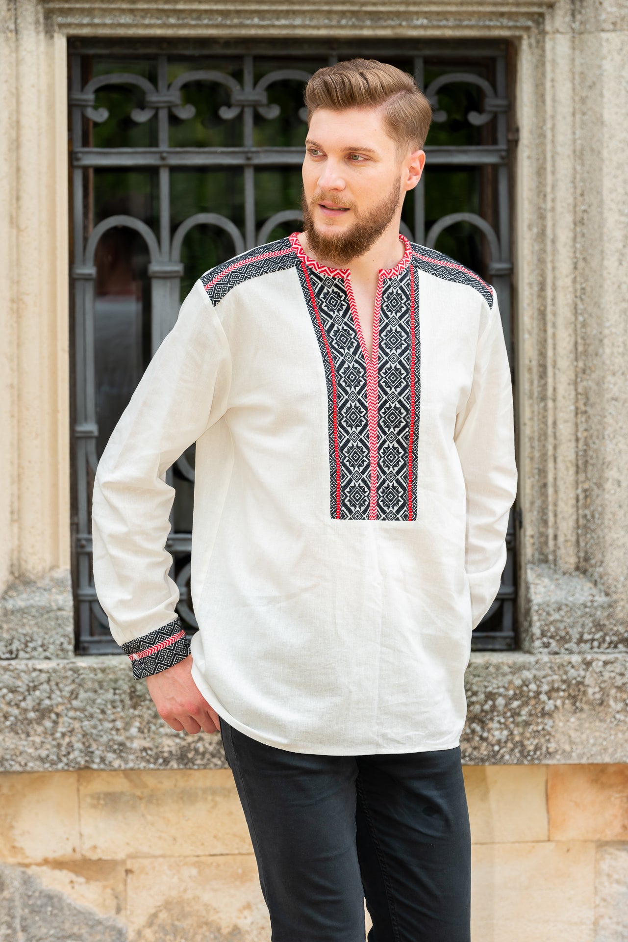 Camasa Barbateasca Traditionala Achim Cu Motive Populare